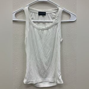 White Fox Ribbed White Basic Tank Small #744